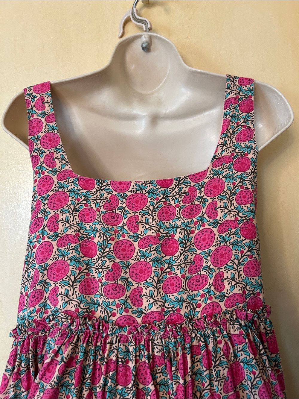 NATURAL LIFE “Patti” Pink Floral Tiered Mini Dress size M - Picture 7 of 12